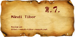 Mándi Tibor névjegykártya